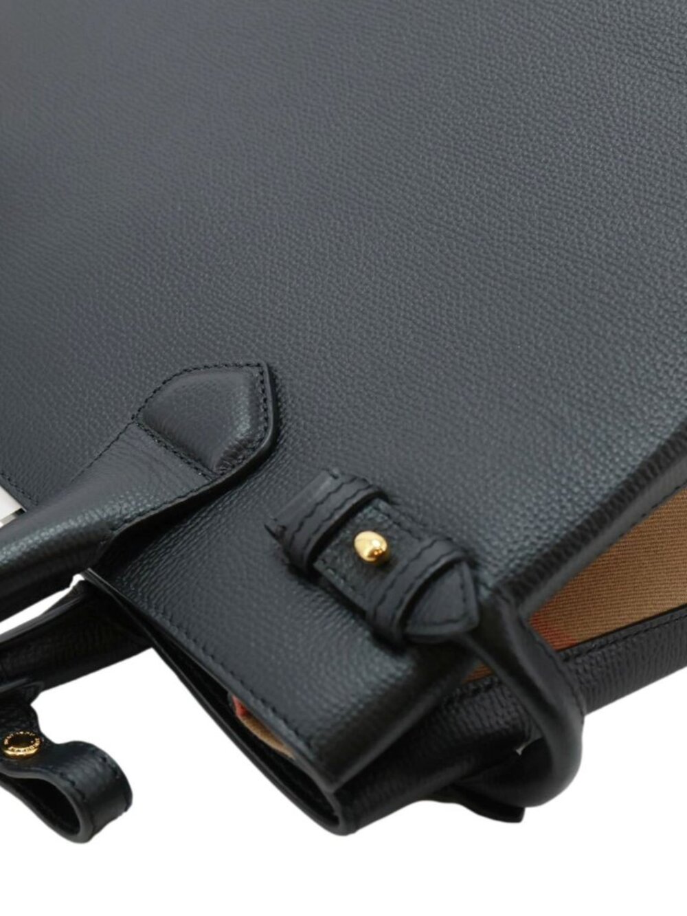 Burberry  Banner Medium Calfskin House Check Crossbody Bag Black - Picture 8 of 12